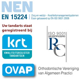 Logo's van de kwaliteitswaarborgende organisaties waar Tandarts Vos bij aangesloten is.